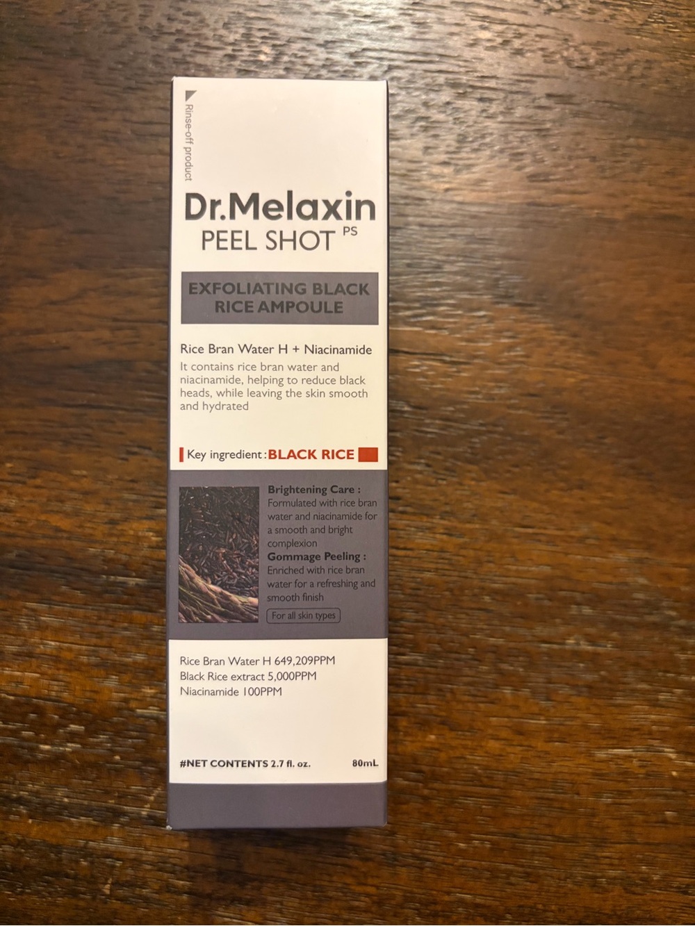 Dr. Melaxin Peel Shot Exfoliating Black Rice Ampoule 80mL